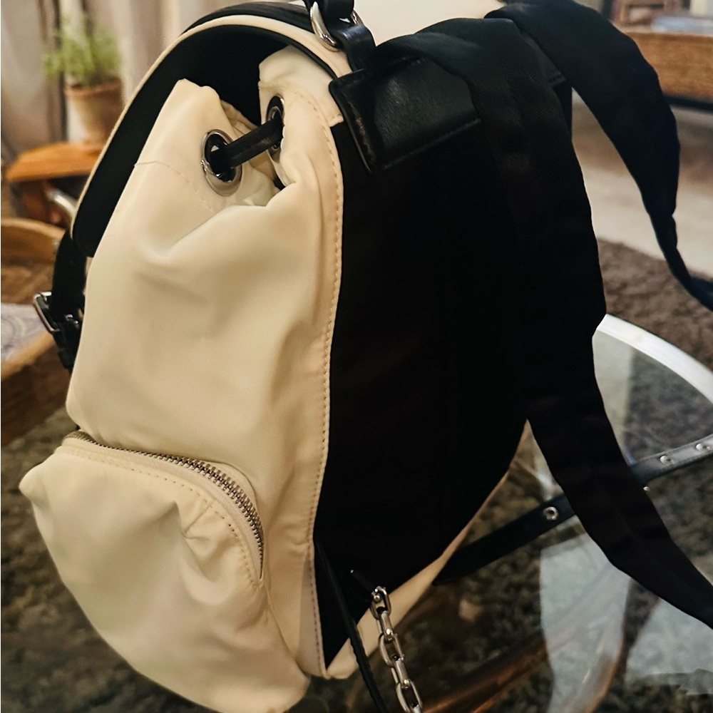 Michael Kors Cream and Black Drawstring Backpack - Picture 2 of 4
